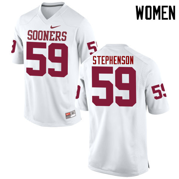 Women Oklahoma Sooners #59 Donald Stephenson College Football Jerseys Game-White